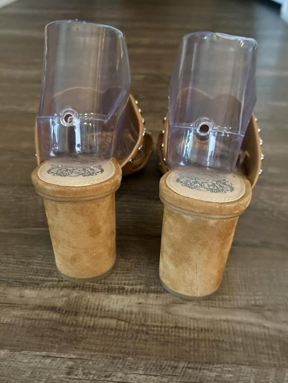 Vince Camuto Women’s Chunky Heel Suede Sandals W/Studded Accent, Size 9 Jorlyn - Picture 4 of 9